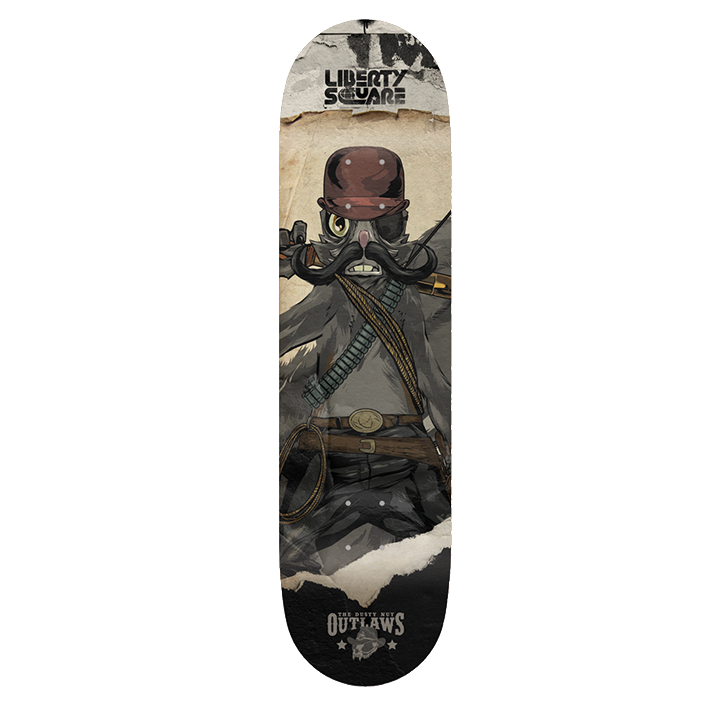 The Dusty Nut Outlaws Skate Deck